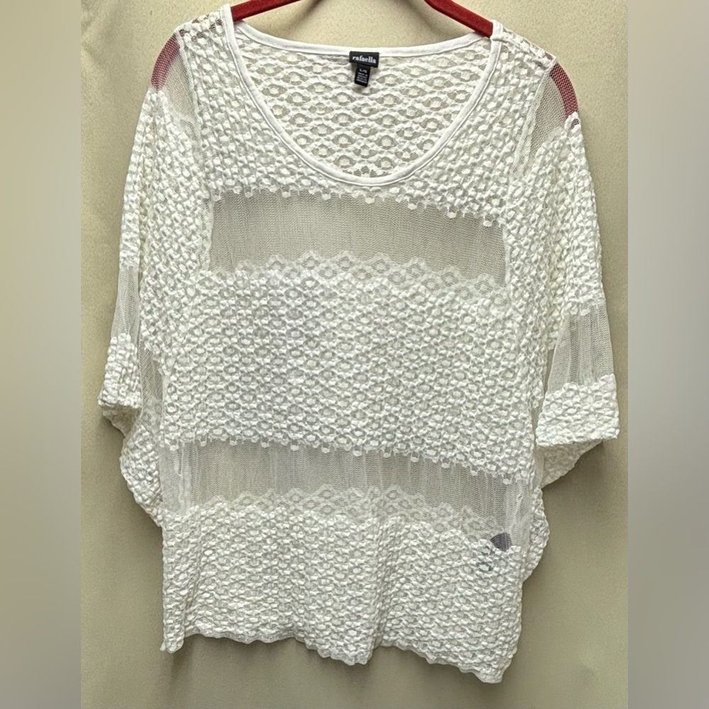 Rafaella White Lace Top Size Large - Picture 5 of 8